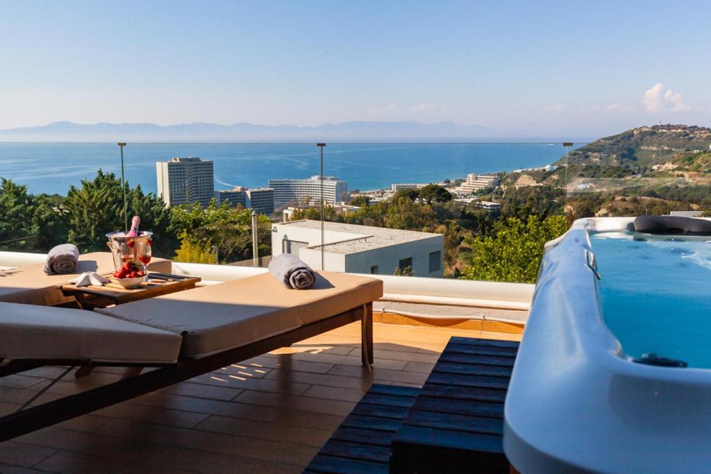 Апартаменты Flyviewflatsgold Privatehottub With Seaview Иксиа Экстерьер фото