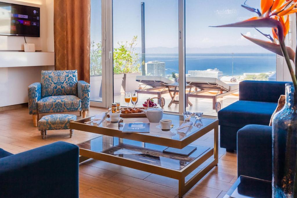 Апартаменты Flyviewflatsgold Privatehottub With Seaview Иксиа Экстерьер фото