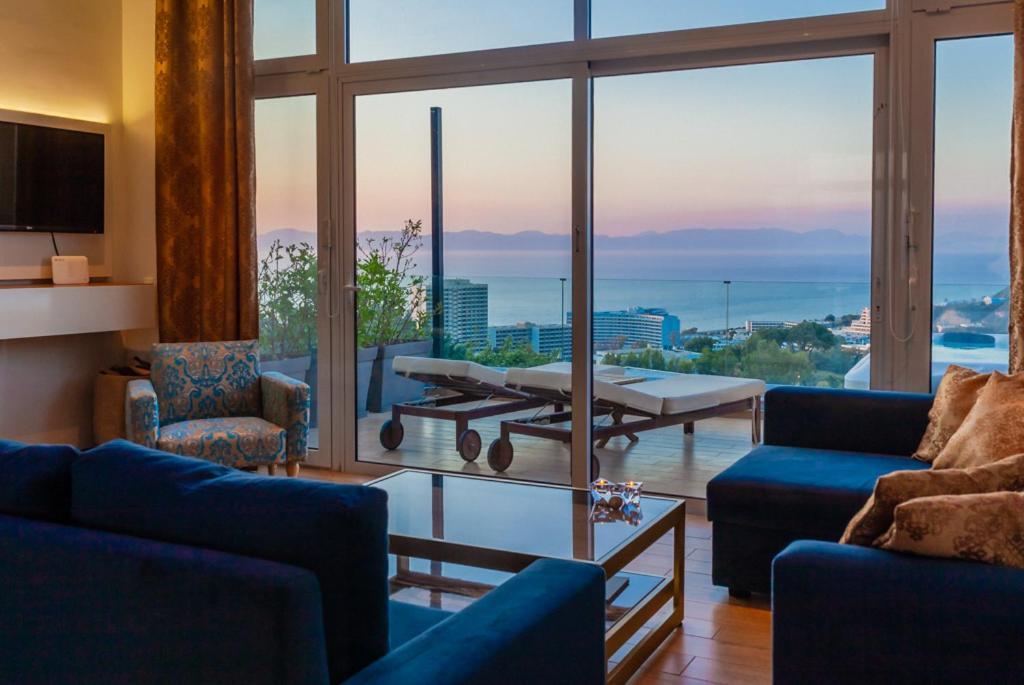 Апартаменты Flyviewflatsgold Privatehottub With Seaview Иксиа Экстерьер фото