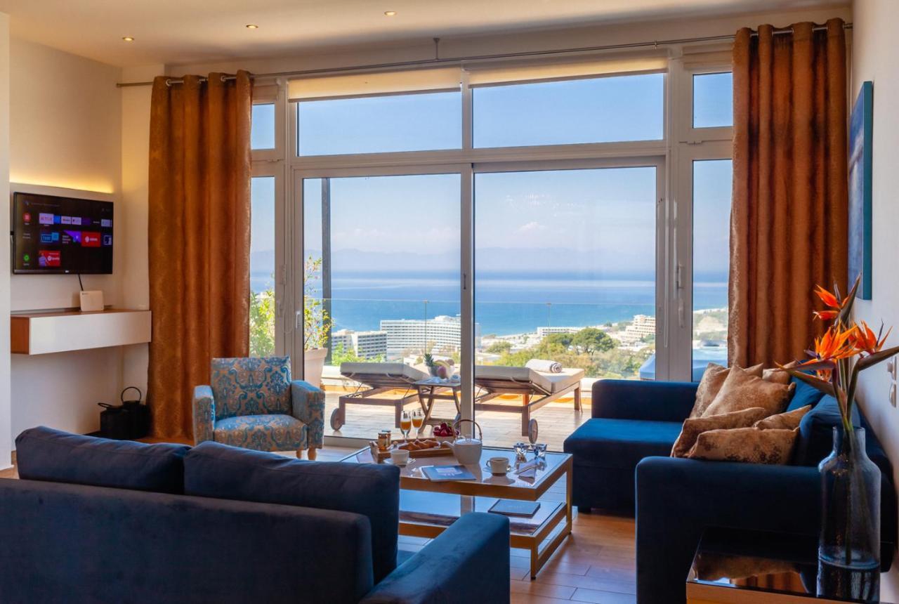 Апартаменты Flyviewflatsgold Privatehottub With Seaview Иксиа Экстерьер фото